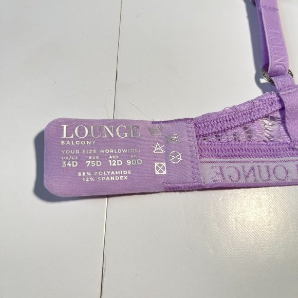 Lounge Lace Purple Balcony Bra Size 34D - Picture 4 of 9
